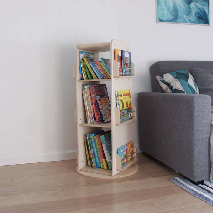 Simply Basic Birch Revolving Bookcase #diybookshelf #decorhomeideas