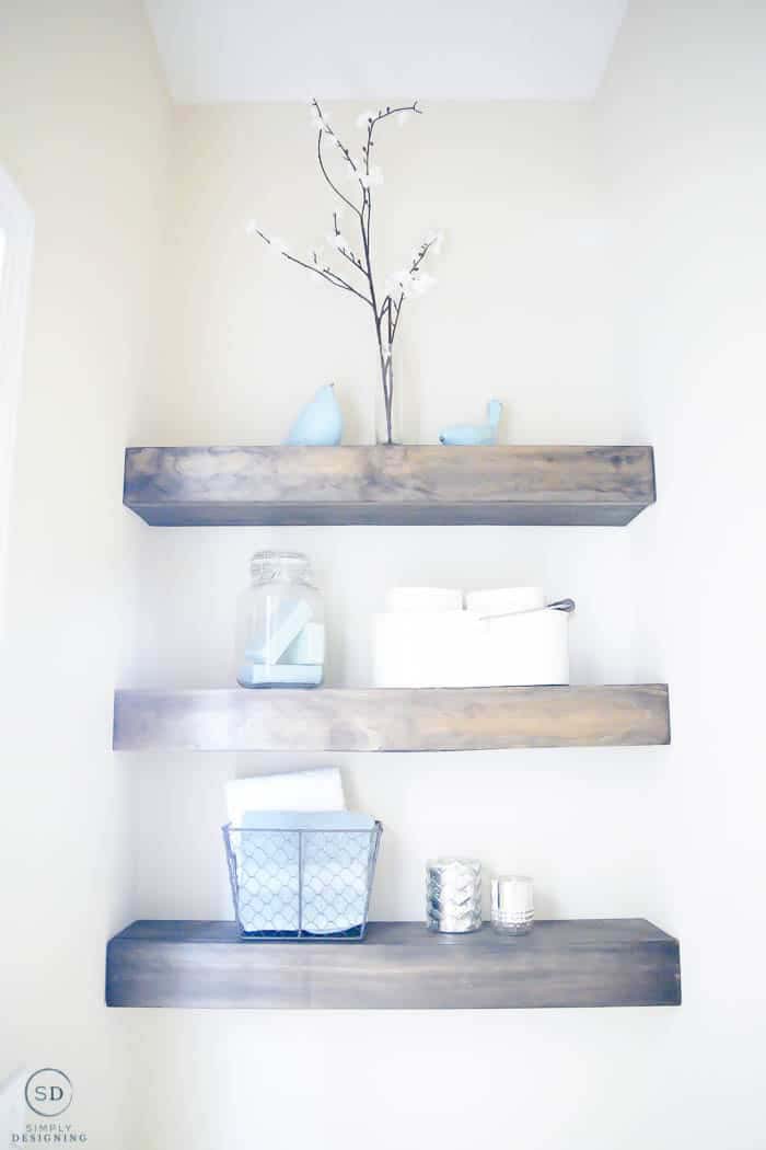 Sleek Brown Wooden Floating Shelves #floatingshelf #organization #decorhomeideas