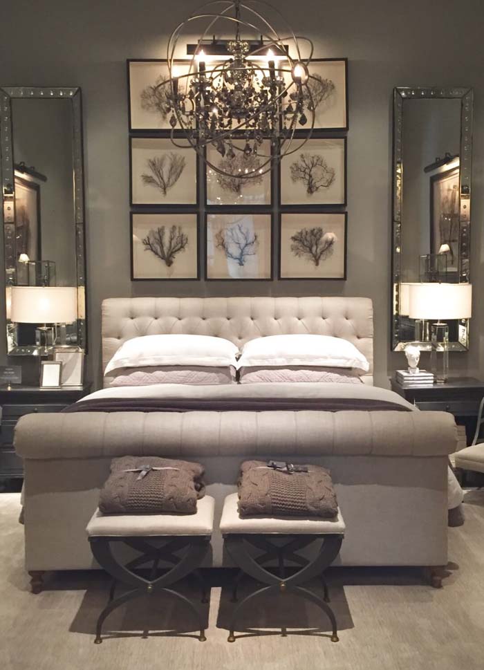 Sleek Silhouettes and Sharp Lines Perfect this Glamorous Grey Haven Bedroom #greybedroom #decorhomeideas