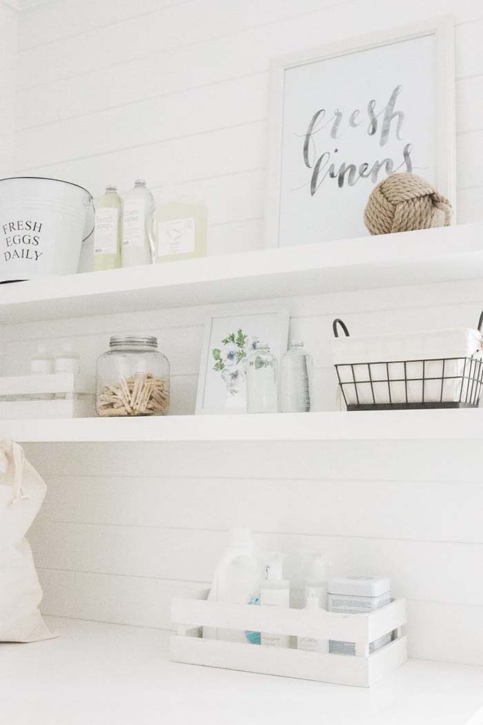 Solid White Wooden Floating Shelf #floatingshelf #organization #decorhomeideas