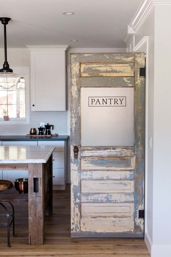 Take the Distressed Look to the Extreme #pantrydoor #decorhomeideas