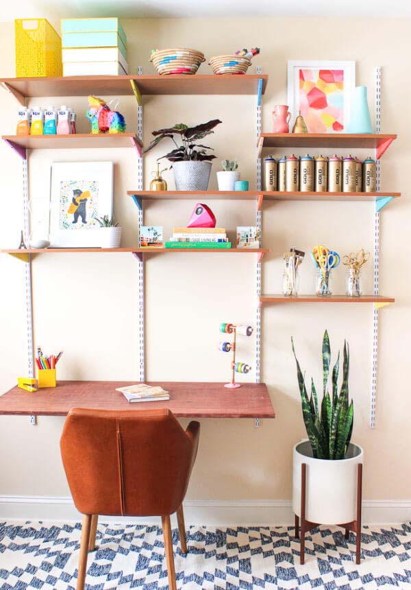Trendy Wall-Mounted Craft Desk Solution #diy #crafttables #desks #decorhomeideas