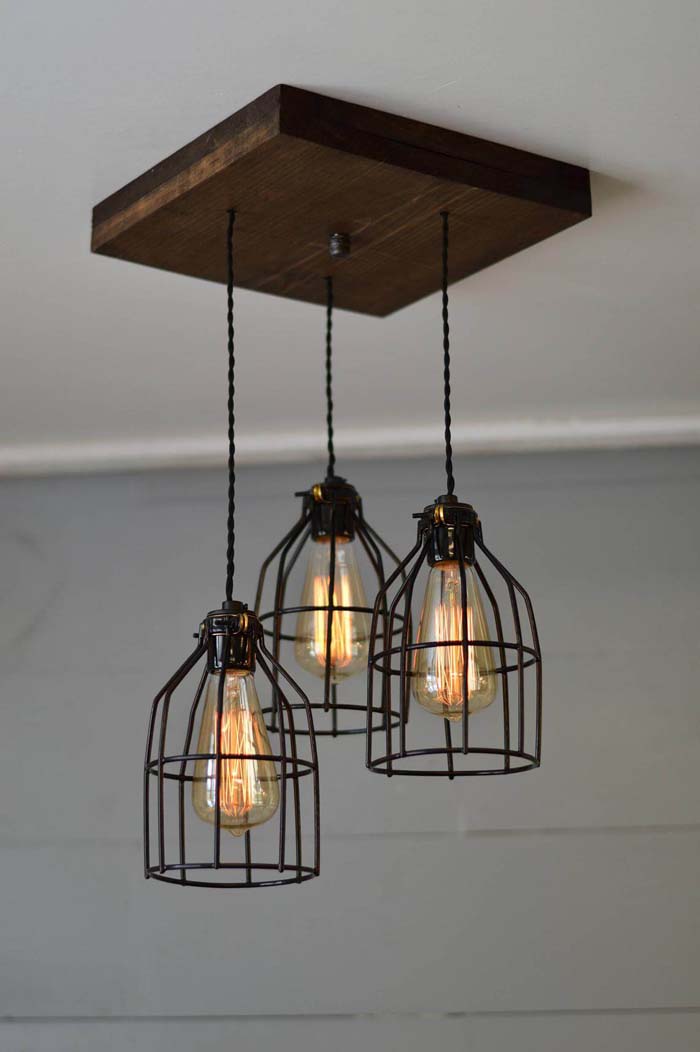 Triple Pendant Wooden Farmhouse Chandelier #farmhouse #lighting #decorhomeideas