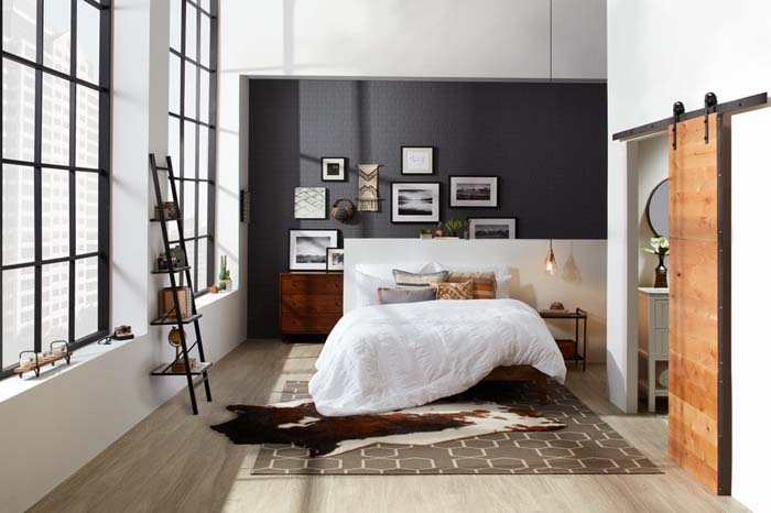 A Grey And White, Urban Industrial Bedroom #decorhomeideas