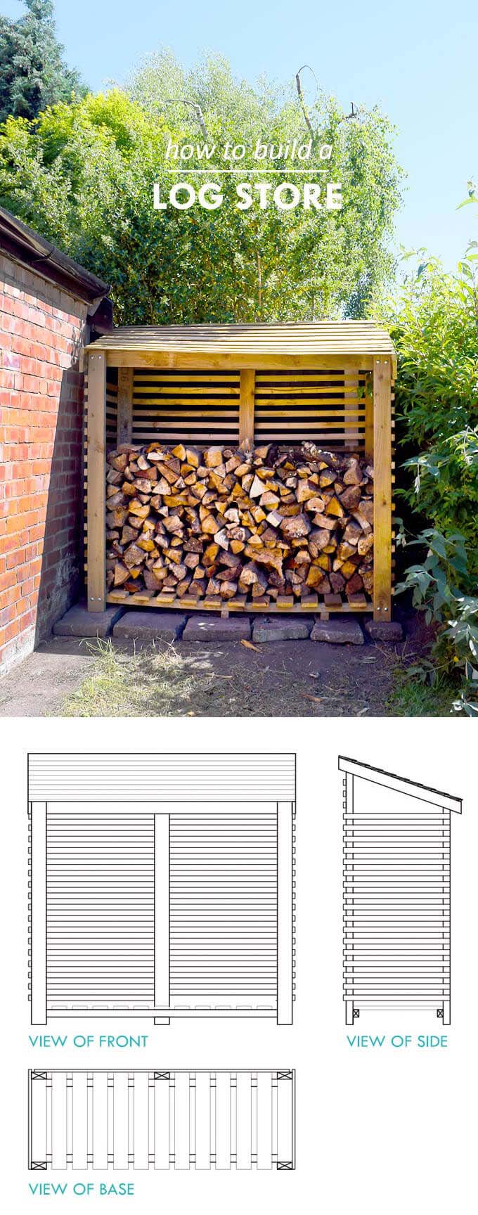 A Wooden DIY Storage Shed for Firewood #decorhomeideas