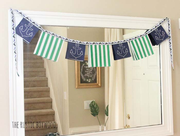 Anchor Style Paper Napkin Garland Banner #decorhomeideas