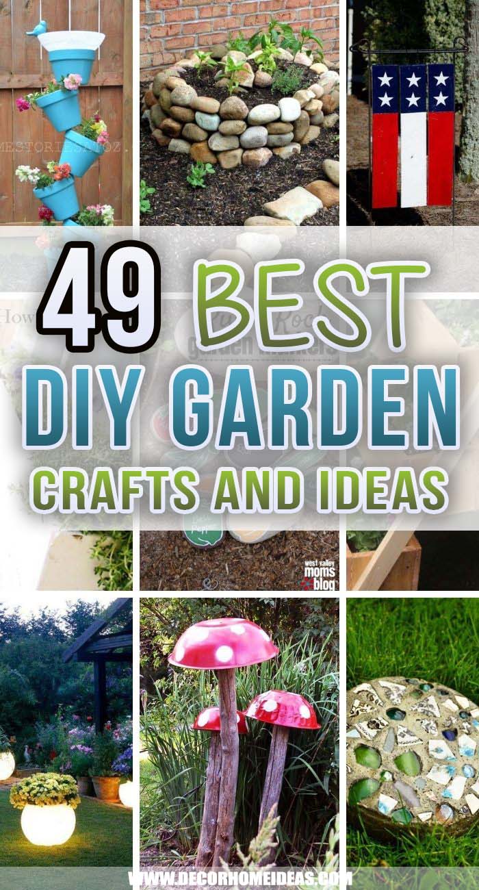 Best DIY Garden Crafts Ideas. Spruce up your garden with these easy DIY garden crafts and creative backyard projects. Make some beautiful garden decorations. #decorhomeideas