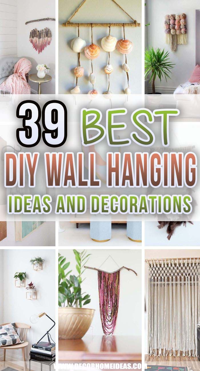 Best DIY Wall Hanging Ideas Decor. DIY wall hanging ideas that will help you make your home cozier and add warmth to blank walls. Wall decorations that are easy to DIY. #decorhomeideas