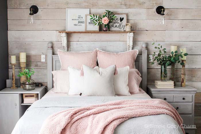 Blush Pink and Grey Great Master Bedroom #decorhomeideas