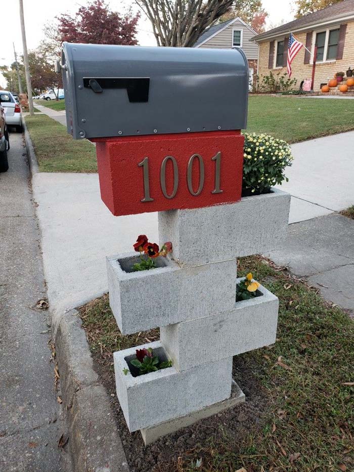 Cinder Blocks Mailbox #decorhomeideas