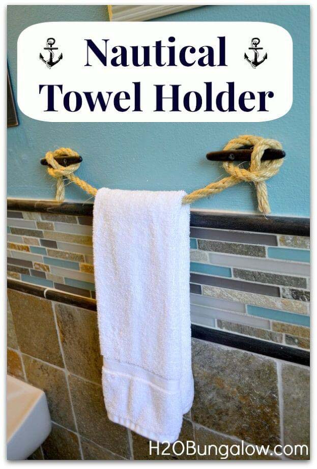 Clever Idea for a Towel Holder #decorhomeideas