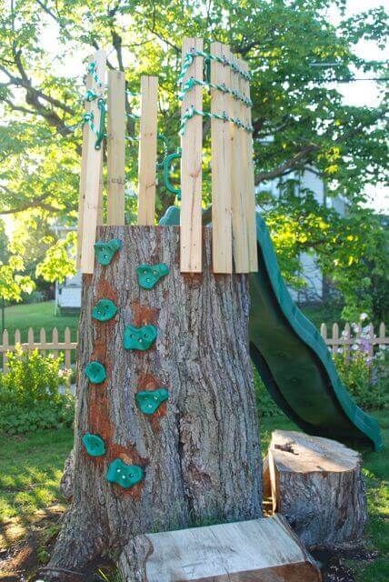 Climbing Tree Stumps for Kids #decorhomeideas