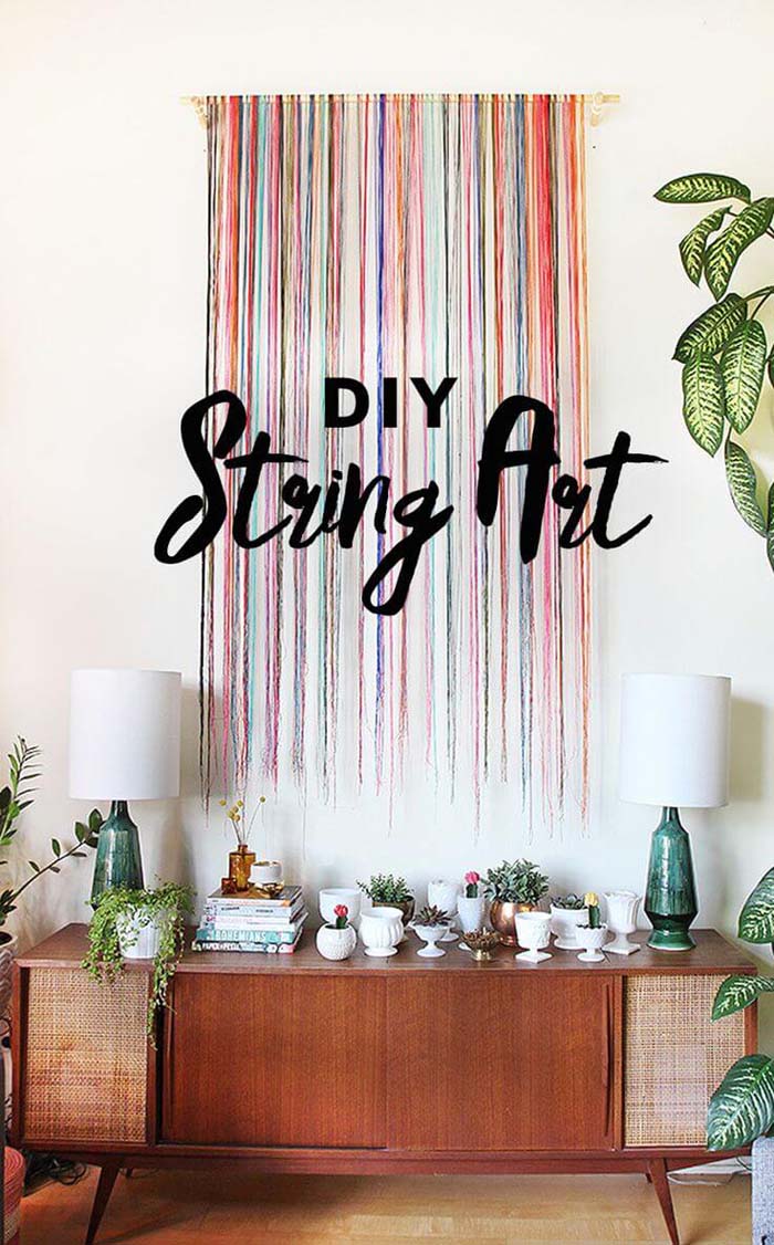 Colorful String Design Wall Hanging #decorhomeideas