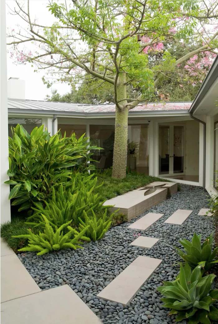 Courtyard Tree #decorhomeideas