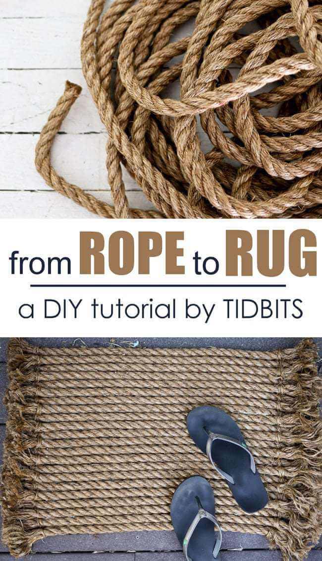 DIY Nautical Decor Idea for Rope Rugs #decorhomeideas
