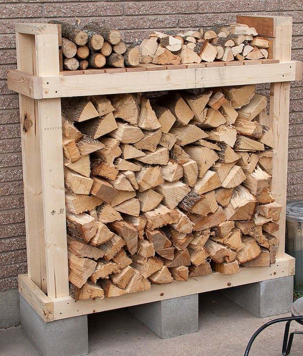 DIY Outdoor Firewood Rack #decorhomeideas