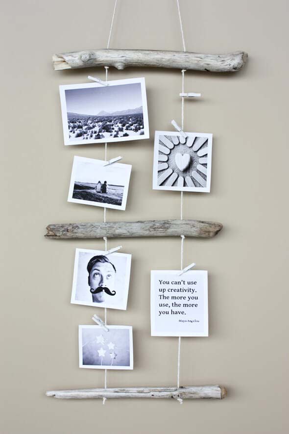 Driftwood Photo and Memo Holder #decorhomeideas