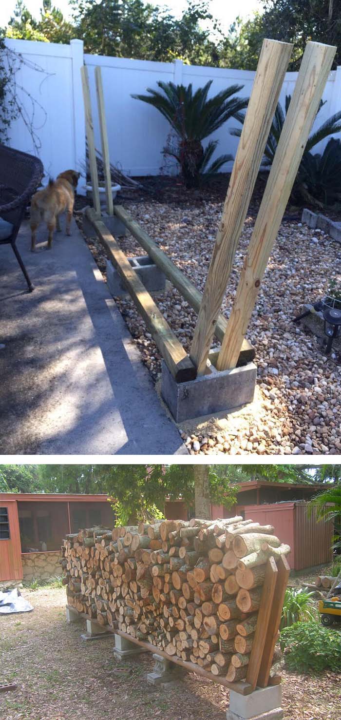 Easy DIY Outdoor Firewood Rack Ideas #decorhomeideas