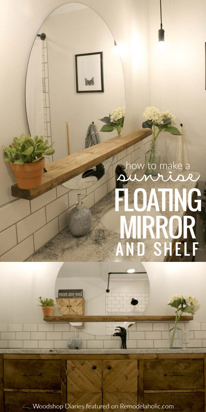 Luxury Lagoon Floating Mirror and Shelf #decorhomeideas