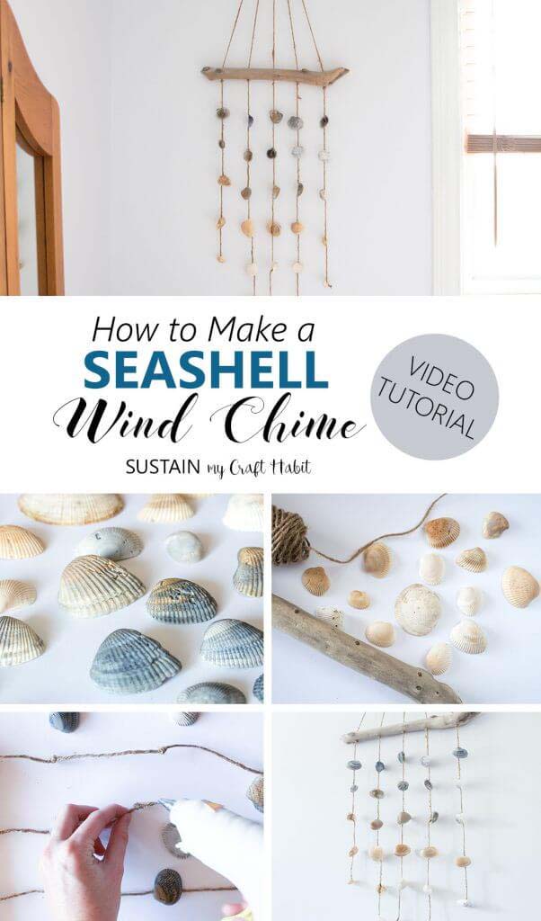 Make Your Own Seashell Wind Chime #decorhomeideas