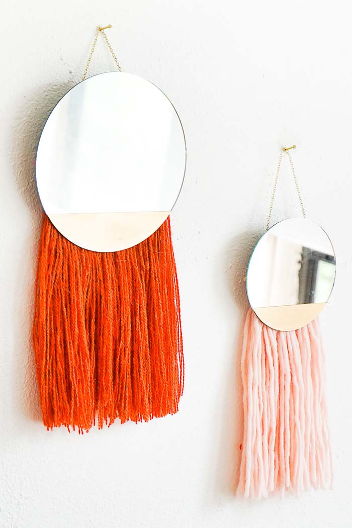 Mirror and String Wall Decor Tassels #decorhomeideas