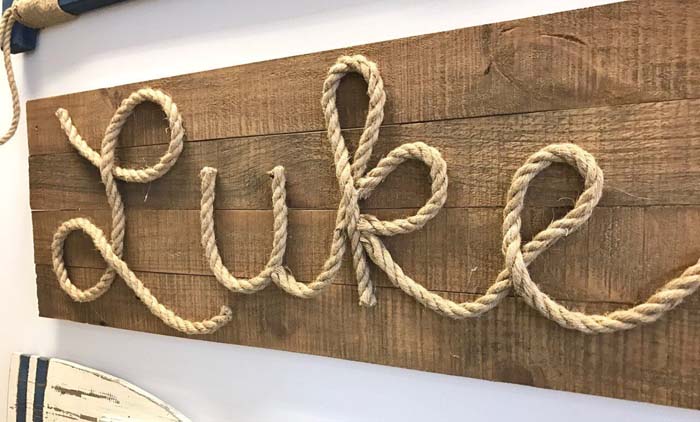 Name Sign with Rope Script #decorhomeideas