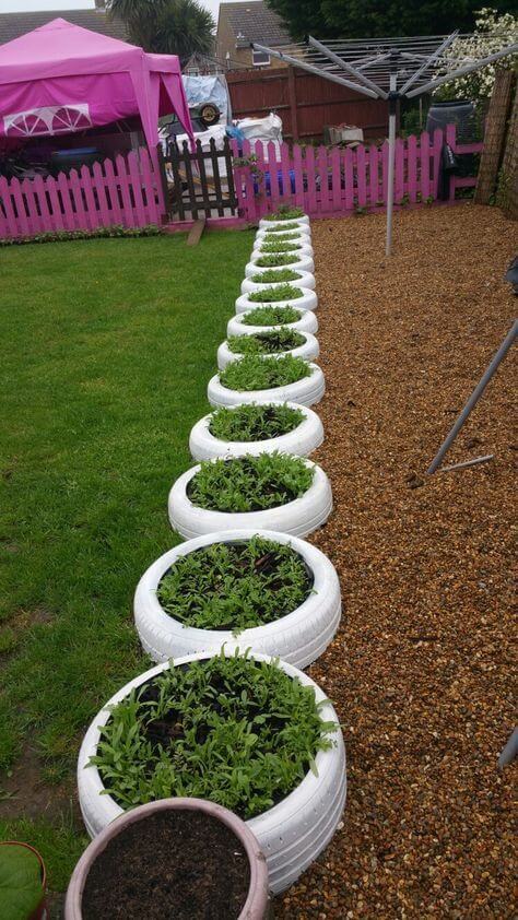 Old Tire Raised Garden Bed #decorhomeideas