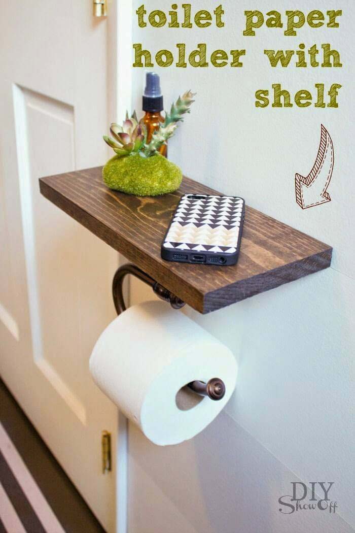 Prim-And-Proper Toilet Paper Holder And Shelf #decorhomeideas