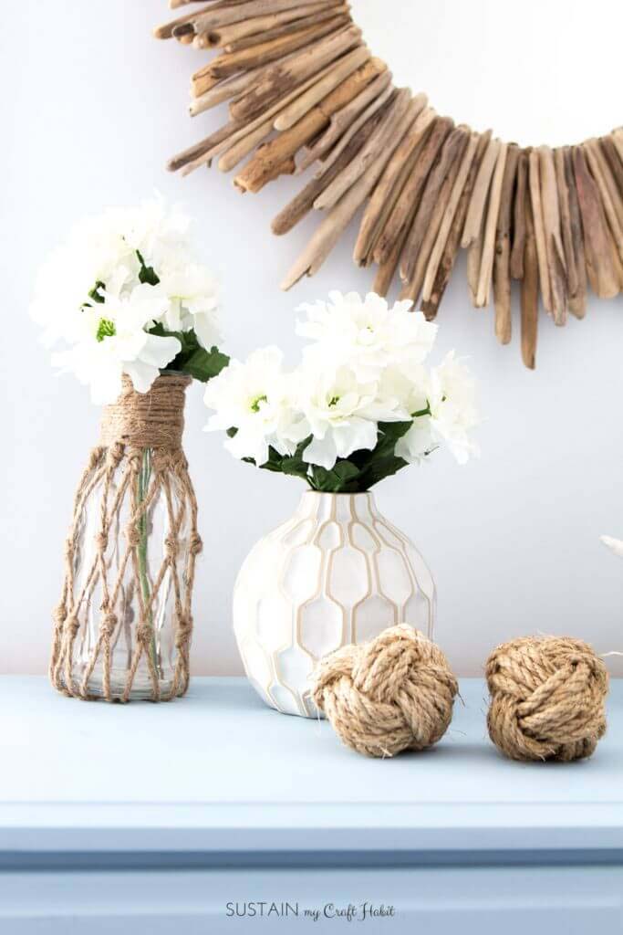 Rope Netted Vase Bottles and Decorations #decorhomeideas