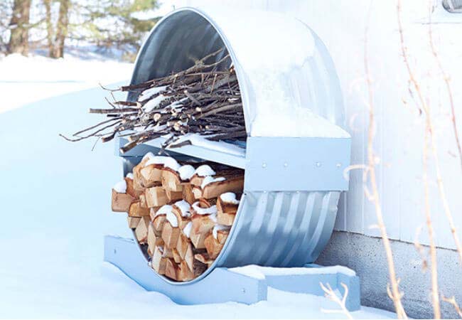 Round Storage Rack for Firewood and Kindling #decorhomeideas
