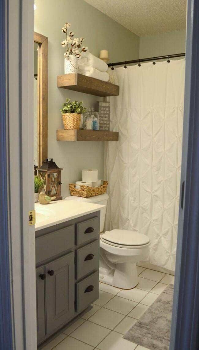 Scaled To Wood DIY Bathroom Shelf Ideas #decorhomeideas
