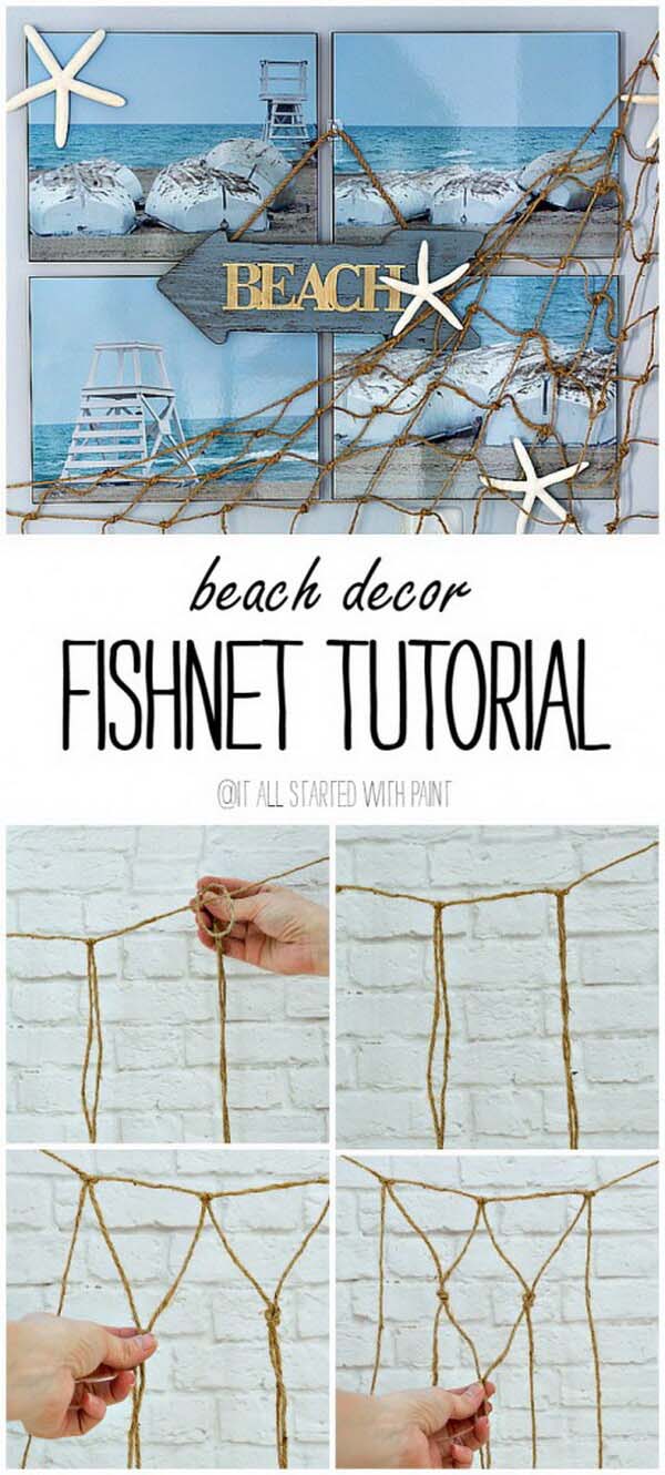 Tie Your Own Fishnets With Rope #decorhomeideas