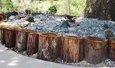 Tree Stump Retaining Wall #decorhomeideas