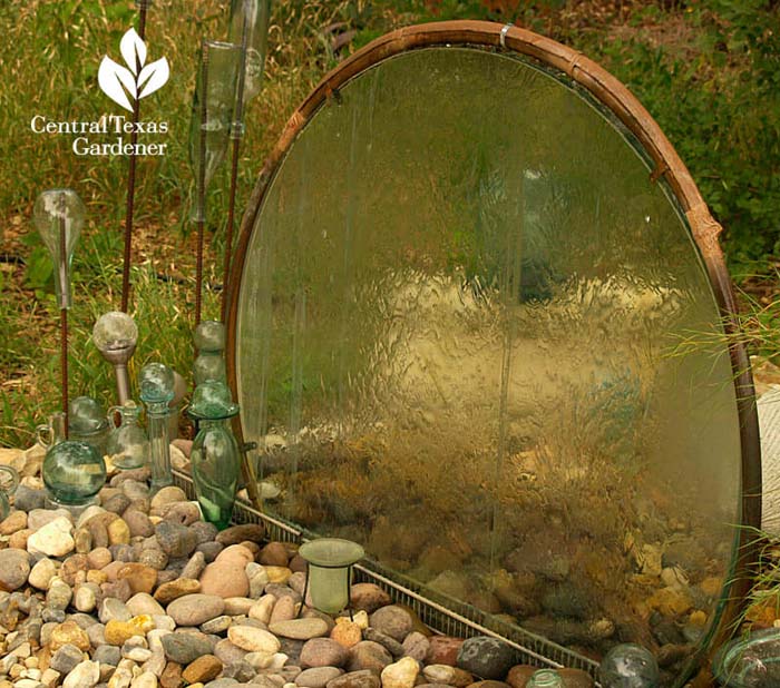 Upcycled Glass Table Water Feature #decorhomeideas