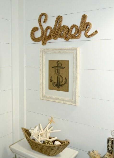 Wall Art with Cursive Rope #decorhomeideas