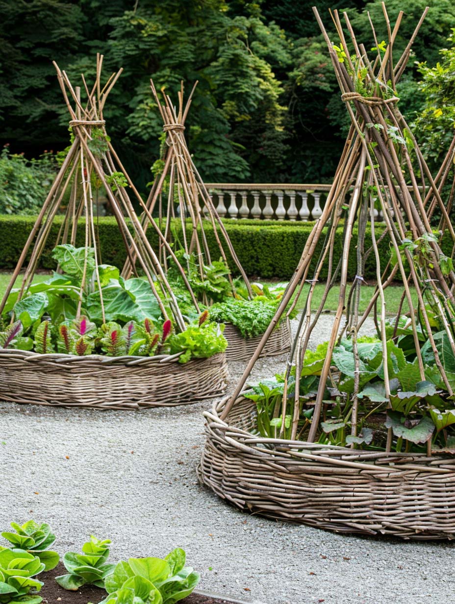 Woven Willow Raised Garden Bed #decorhomeideas