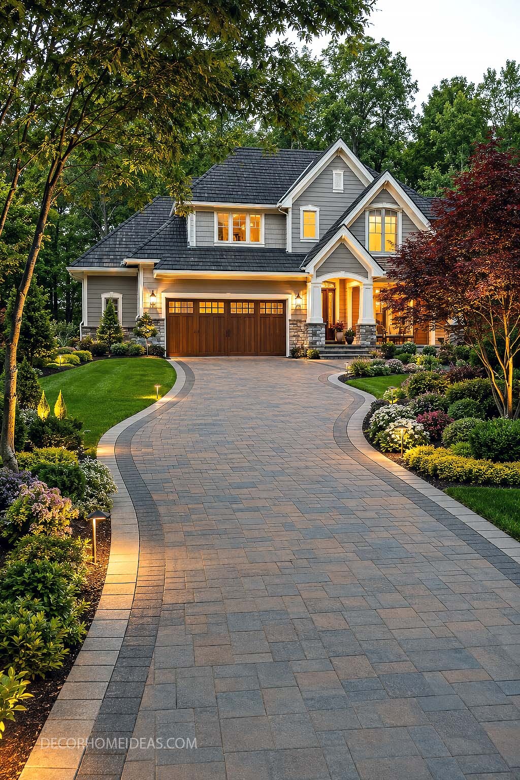 Elegant Paver Driveway Landscaping Ideas for a Luxury Home Entrance