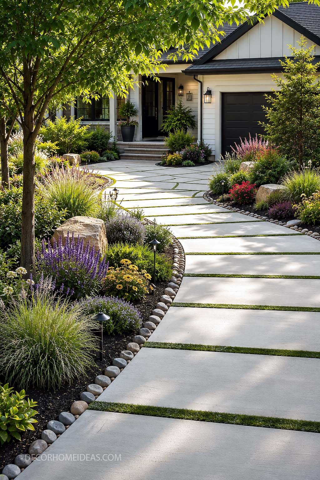 Modern Driveway Landscaping Ideas for a Beautiful Front Yard Entrance