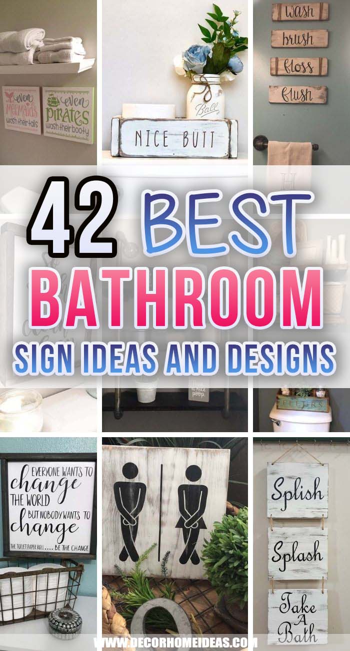 Best Bathroom Sign Ideas. Add a touch of personality to your bathroom with these amazing bathroom sign ideas. Make it cozier and a bit funny with some unique quotes. #decorhomeideas
