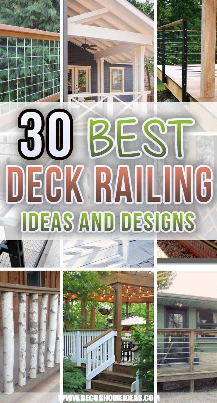 Best Deck Railing Ideas. Adding a beautiful deck railing could be inexpensive and easy to do if you follow these amazing DIY deck railing ideas and tutorials. #decorhomeideas