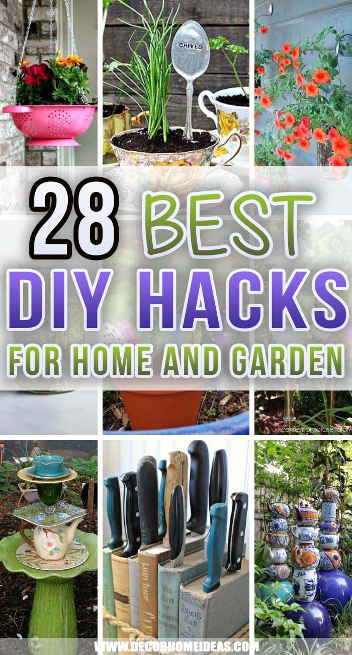 Best DIY Kitchen Hacks For Garden And Home. These quick and clever DIY kitchen hacks for your garden and home will help you repurpose old things and utensils into something beautiful. #decorhomeideas