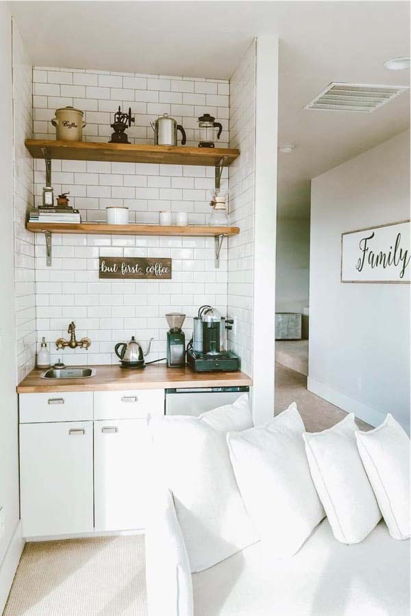 Built In Coffee Bar #decorhomeideas