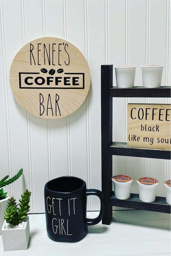 Coffee Bar For K-Cups #decorhomeideas