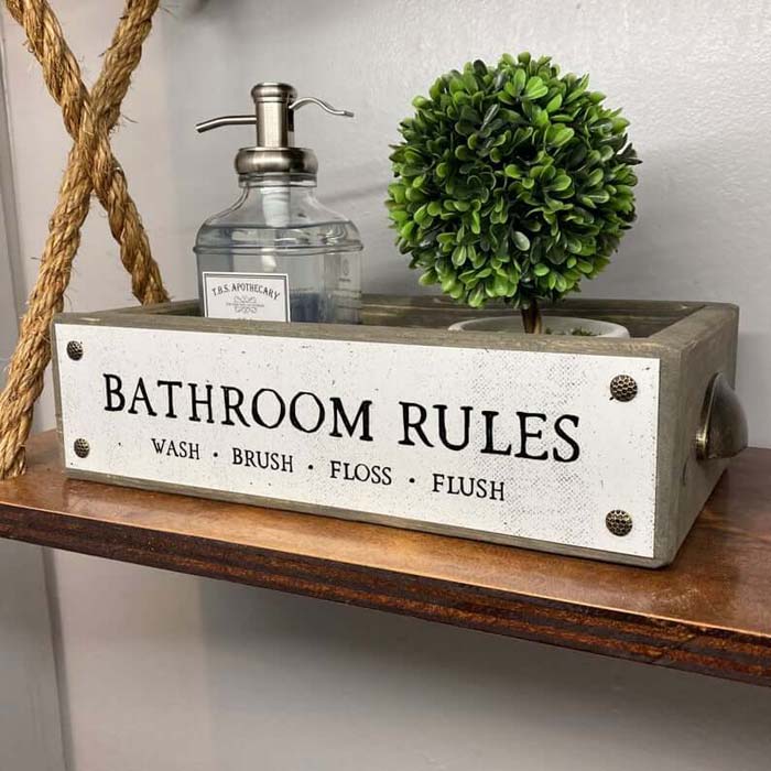 Decorative Bathroom Rules Toilet Top Box #decorhomeideas