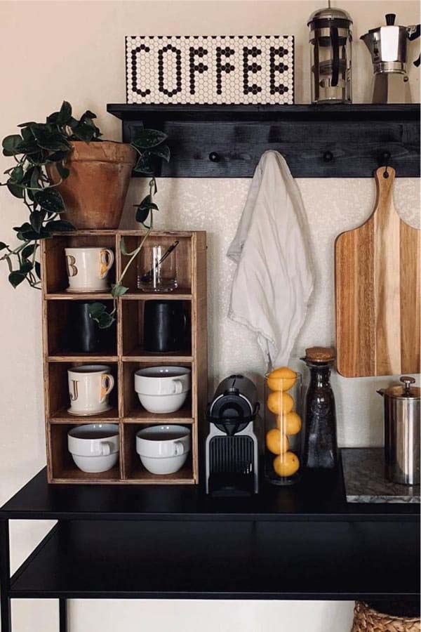 DIY Coffee Bar In Kitchen #decorhomeideas