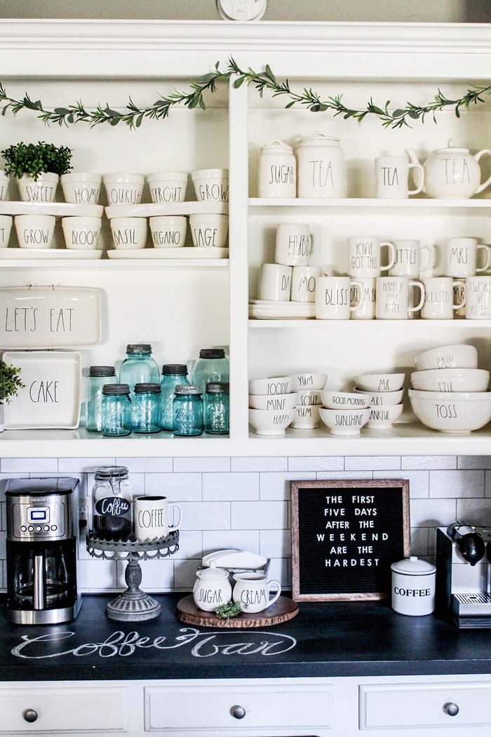 Exposed Shelves with a Modern Look #decorhomeideas