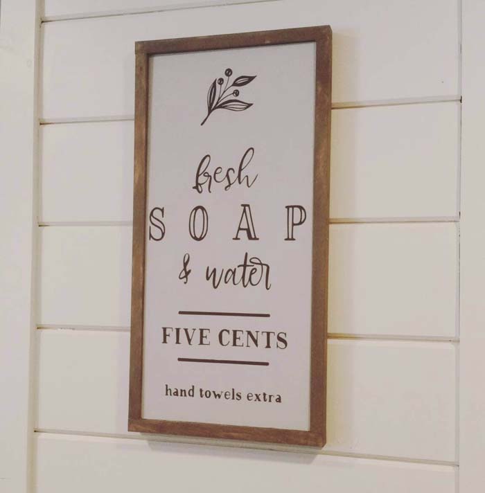 Farmhouse Bathroom Fresh Soap Sign #decorhomeideas
