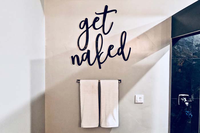 Get Naked Bathroom Wall Sign #decorhomeideas