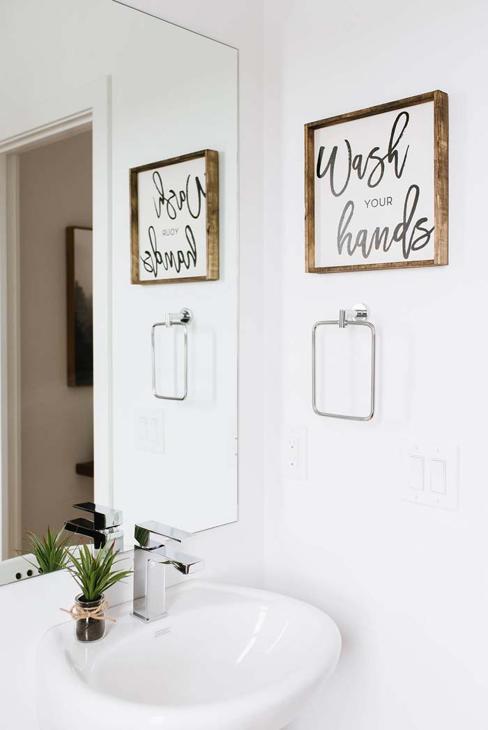 Hand Lettered Wash Your Hands Sign #decorhomeideas