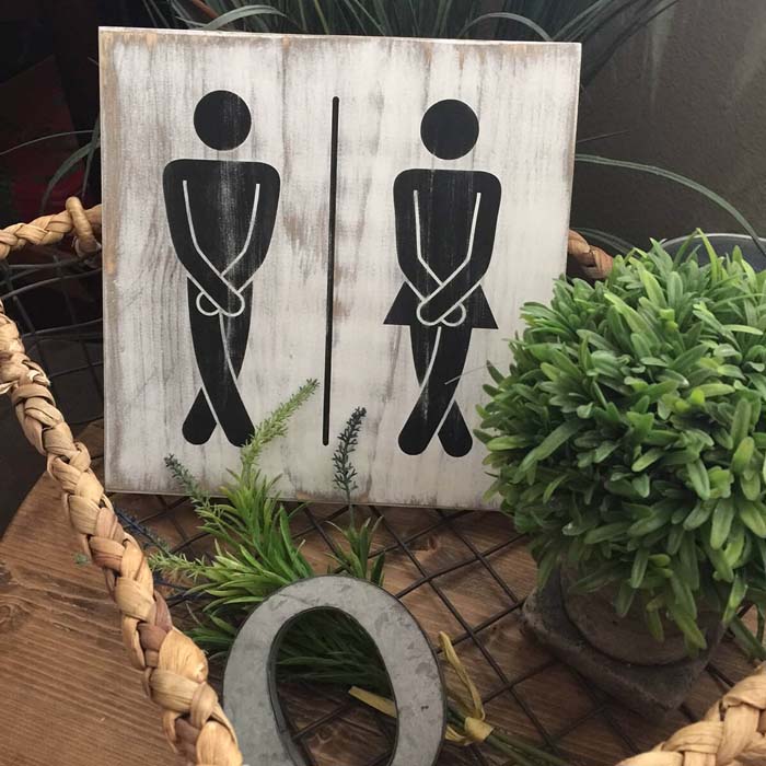 His and Hers Funny Restroom Sign #decorhomeideas
